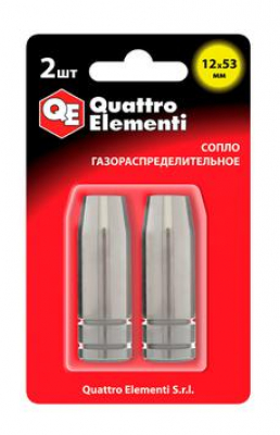 Сопло газораспределительное QUATTRO ELEMENTI 12 x 53 мм (2 шт) в блистере, для горелок полуавтоматов МОТОУДАЧА. Магазин мототехники и садового инвентаря с доставкой по всей России
