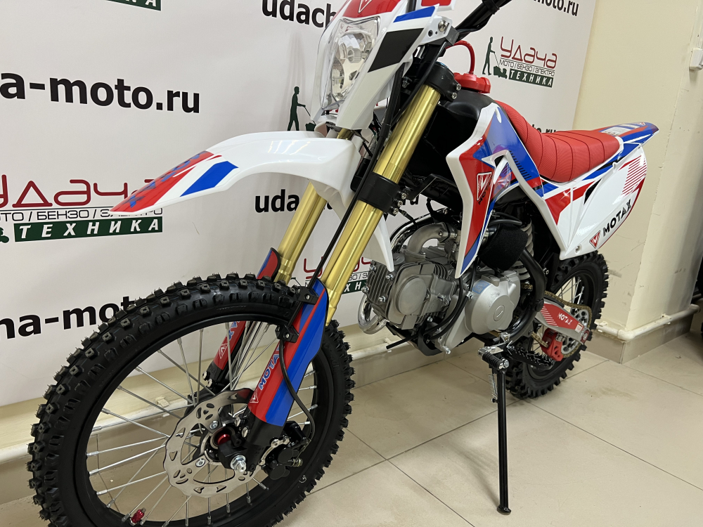 Питбайк MOTAX MX 125 (17/14) черный-белый-красный Удача. Магазин садового инвентаря и техники в Калуге