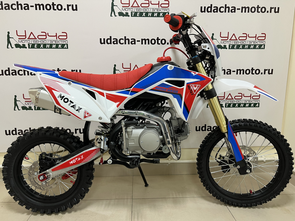 Питбайк MOTAX MX 125 (17/14) черный-белый-красный Удача. Магазин садового инвентаря и техники в Калуге