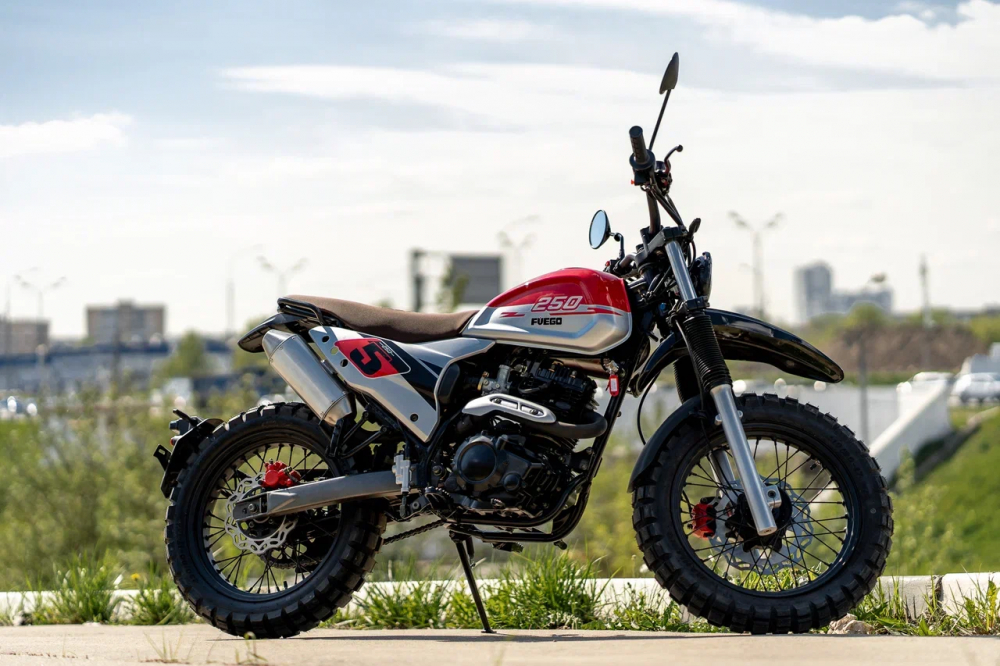 МОТОЦИКЛ FUEGO SCRAMBLER-R 250 (2024) (КРАСНЫЙ) Удача. Магазин садового инвентаря и техники в Калуге