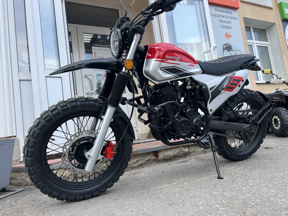 МОТОЦИКЛ FUEGO SCRAMBLER-Rambolor 250 (2024) (КРАСНЫЙ) МОТОУДАЧА. Магазин мототехники и садового инвентаря в Калуге