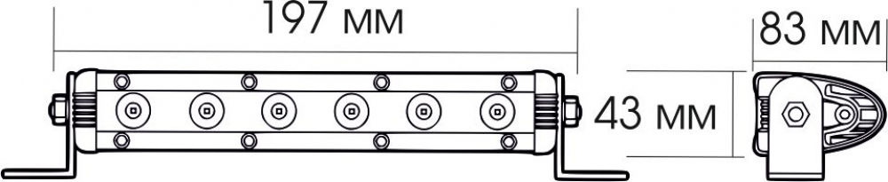 Светодиодная балка 5D-30W-S (дальний свет, узкая., 6 LED, 30W) Удача. Магазин садового инвентаря и техники в Калуге