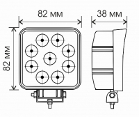 Светодиодная фара WL-132F (ближн. свет, кв. мет. корп. 9 LED по кругу, 27W) Мотоудача. Магазин садового инвентаря и техники в Калуге