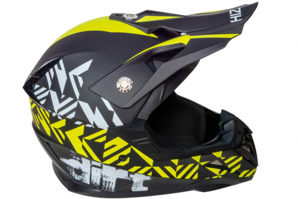 Шлем мото кроссовый HIZER 211 #2 (L)  black/green (подростковый) Мотоудача. Магазин садового инвентаря и техники в Калуге