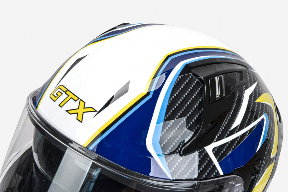 Шлем мото интеграл GTX 910SV #1 (L) BLUE-WHITE Мотоудача. Магазин садового инвентаря и техники в Калуге