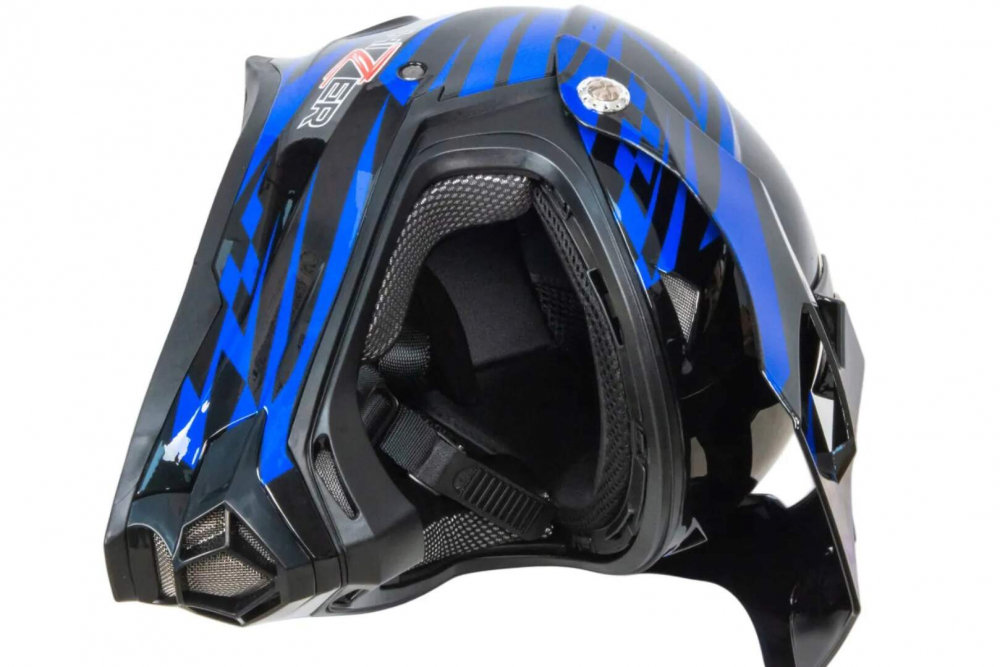 Шлем мото кроссовый HIZER B6196 #2 (L) black/blue Мотоудача. Магазин садового инвентаря и техники в Калуге