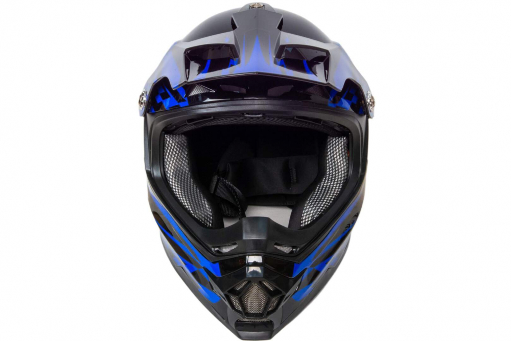 Шлем мото кроссовый HIZER B6196 #2 (L) black/blue Мотоудача. Магазин садового инвентаря и техники в Калуге