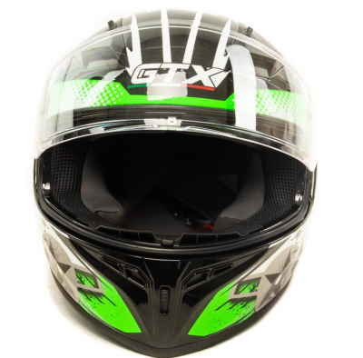 Шлем мото интеграл GTX 578S #1 (L) BLACK / FLUO GREEN YELLOW подростковый Мотоудача. Магазин садового инвентаря и техники в Калуге