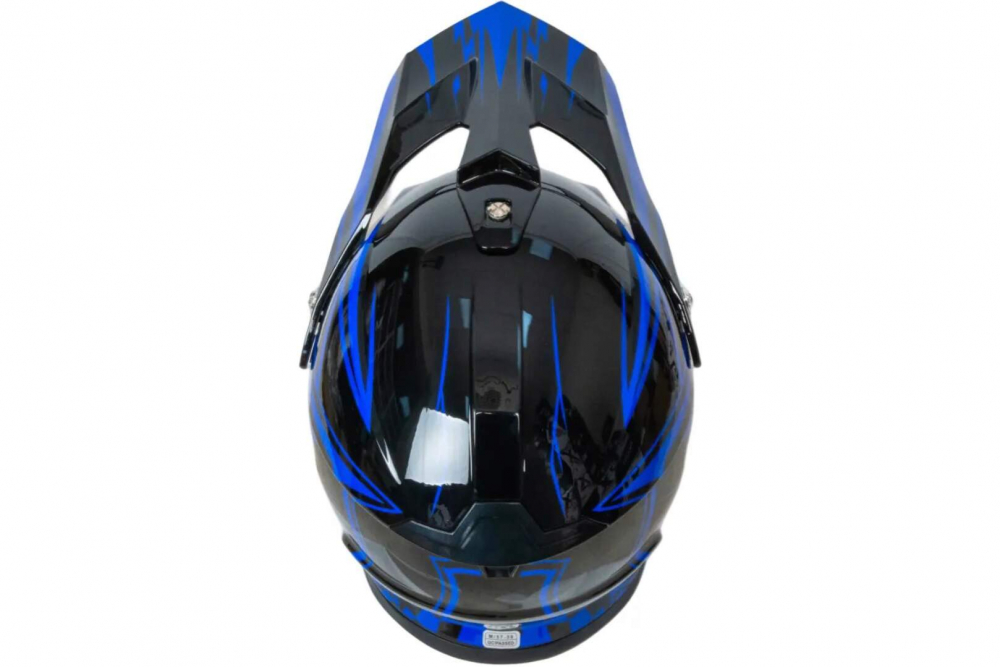 Шлем мото кроссовый HIZER B6196 #2 (XL) black/blue Мотоудача. Магазин садового инвентаря и техники в Калуге