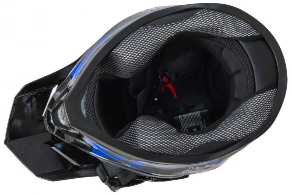 Шлем мото кроссовый HIZER B6196 #2 (XL) black/blue Мотоудача. Магазин садового инвентаря и техники в Калуге