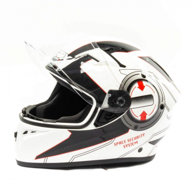 Шлем мото интеграл GTX 578 #4 (M) WHITE/BLACK/RED Мотоудача. Магазин садового инвентаря и техники в Калуге
