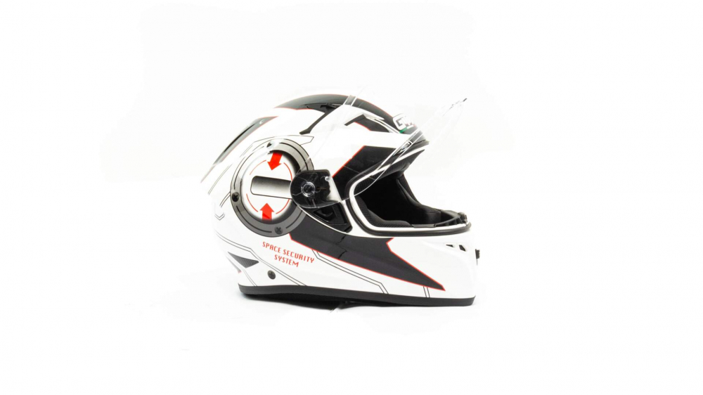 Шлем мото интеграл GTX 578 #4 (M) WHITE/BLACK/RED Мотоудача. Магазин садового инвентаря и техники в Калуге