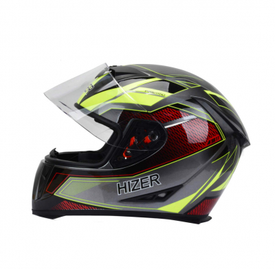 Шлем мото интеграл HIZER J5311 #4 (S)  gray/neon yellow Мотоудача. Магазин садового инвентаря и техники в Калуге