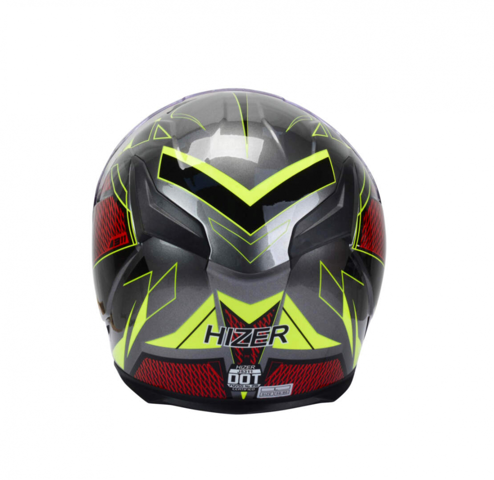 Шлем мото интеграл HIZER J5311 #4 (S)  gray/neon yellow Мотоудача. Магазин садового инвентаря и техники в Калуге