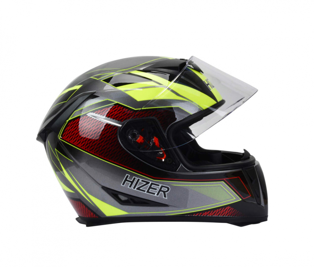 Шлем мото интеграл HIZER J5311 #4 (S)  gray/neon yellow Мотоудача. Магазин садового инвентаря и техники в Калуге