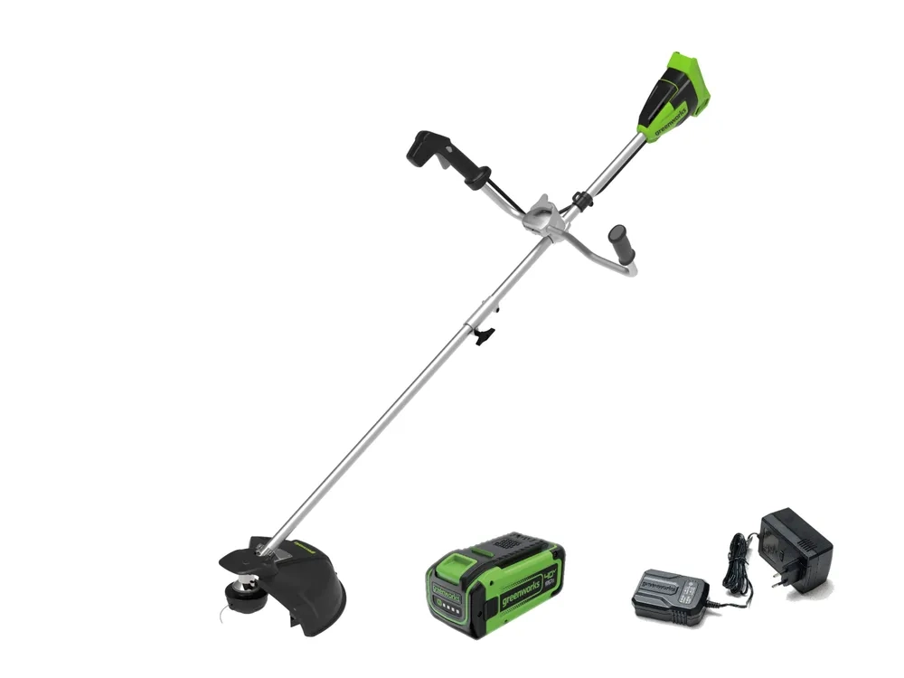 40V Триммер аккумуляторный Greenworks GD40BCB, 40 см, бесщеточный, с 1хАКБ 8Ач и ЗУ Мотоудача. Магазин садового инвентаря и техники в Калуге