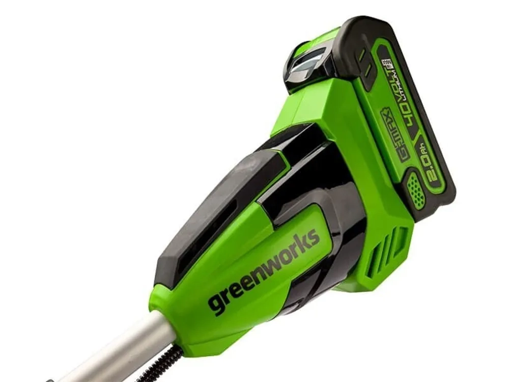 40V Триммер аккумуляторный Greenworks GD40BCB, 40 см, бесщеточный, с 1хАКБ 8Ач и ЗУ Мотоудача. Магазин садового инвентаря и техники в Калуге