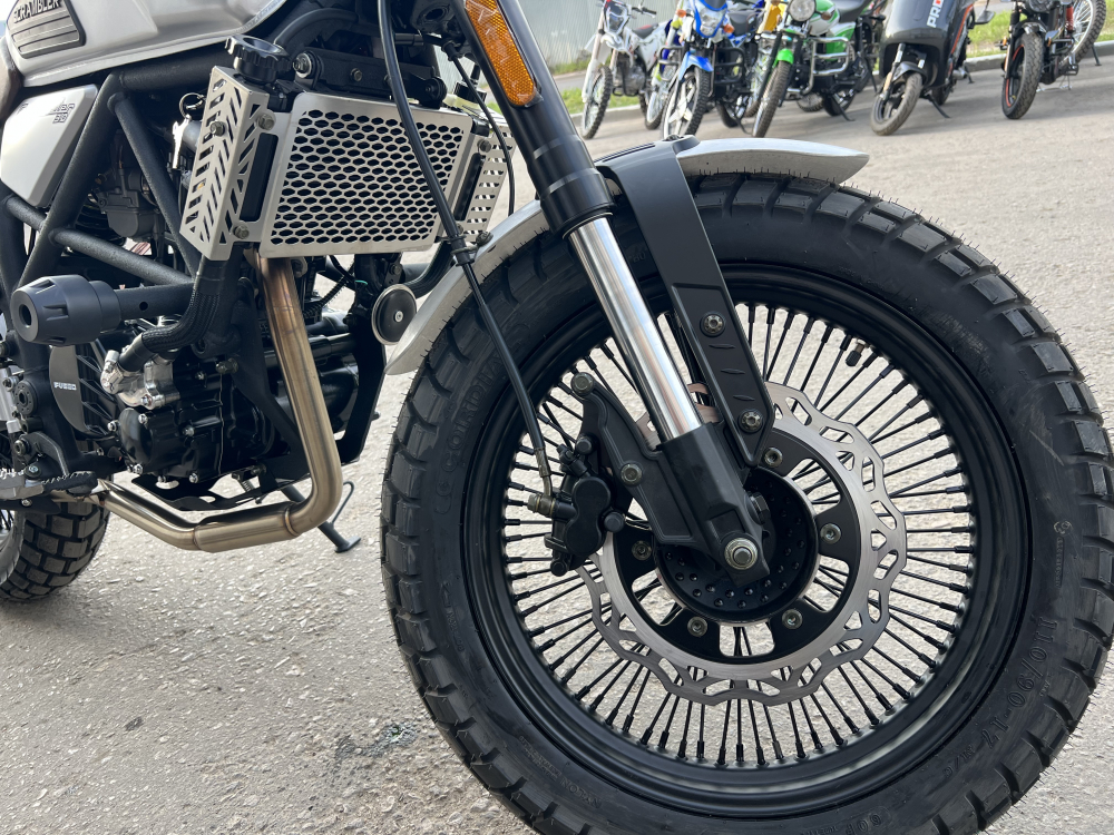 МОТОЦИКЛ FUEGO Scrambler 300-174 (СЕРЕБРО, 72 СПИЦЫ) 26 л.с МОТОУДАЧА. Магазин мототехники и садового инвентаря с доставкой по всей России