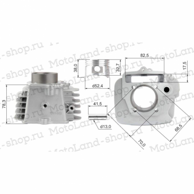 ЦПГ (поршневая) 152FMI 125см3 (C120)(52,4*55,5) (68,55/69,2/78,3/13) ZS МОТОУДАЧА. Магазин мототехники и садового инвентаря с доставкой по всей России