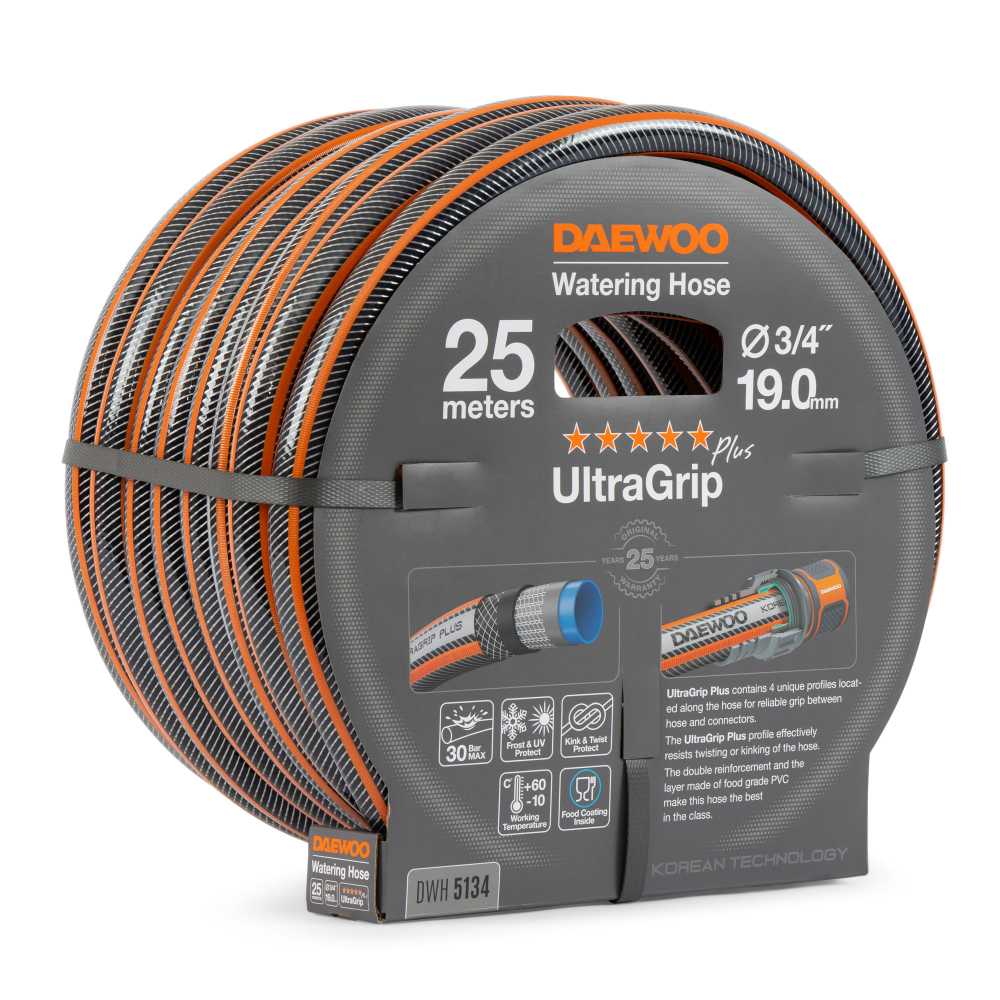 Шланг UltraGrip  диаметром 3/4" (19мм), длина 25 метров  DAEWOO МОТОУДАЧА. Магазин мототехники и садового инвентаря  в Калуге