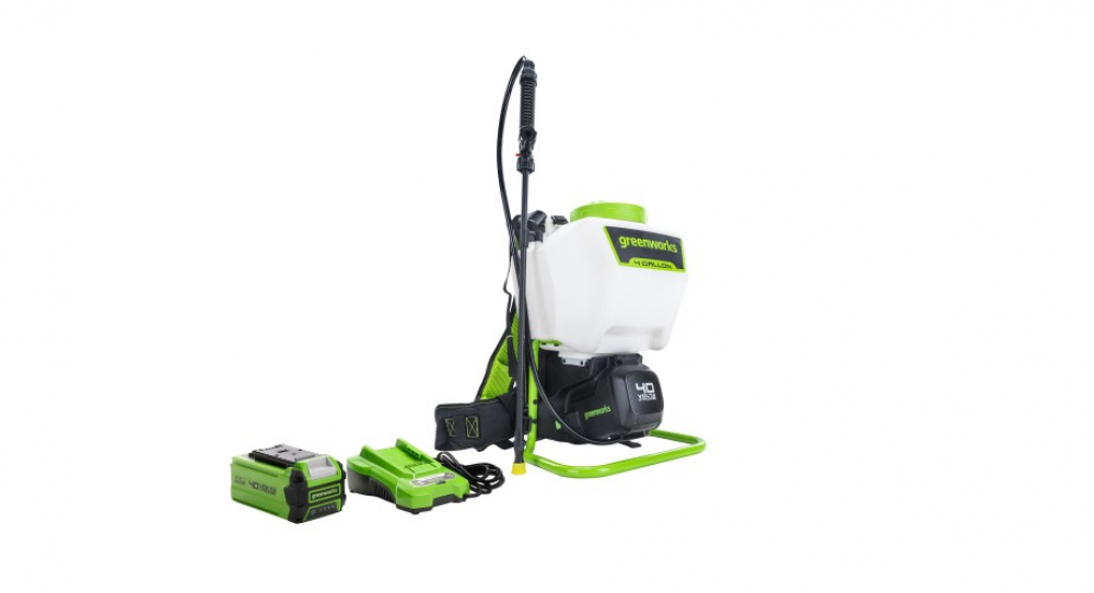 VT Опрыскиватель аккумуляторный Greenworks G40BPS, 40V, c 1хАКБ 2 Ач и ЗУ МОТОУДАЧА. Магазин мототехники и садового инвентаря  в Калуге