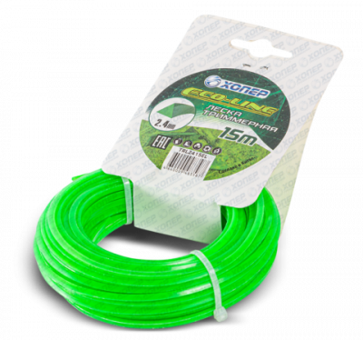 Леска Хопер ECO-LINE треугольник 2.4mm*15m (картон) зеленая (60шт/упак) МОТОУДАЧА. Магазин мототехники и садового инвентаря  в Калуге