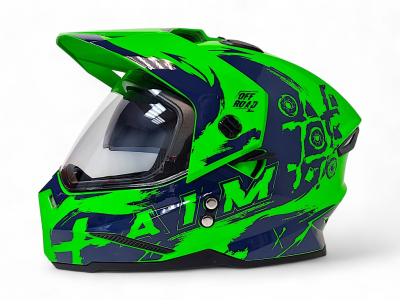 Шлем детский AiM JK802Y Green/Blue, Y/M МОТОУДАЧА. Магазин мототехники и садового инвентаря в Калуге