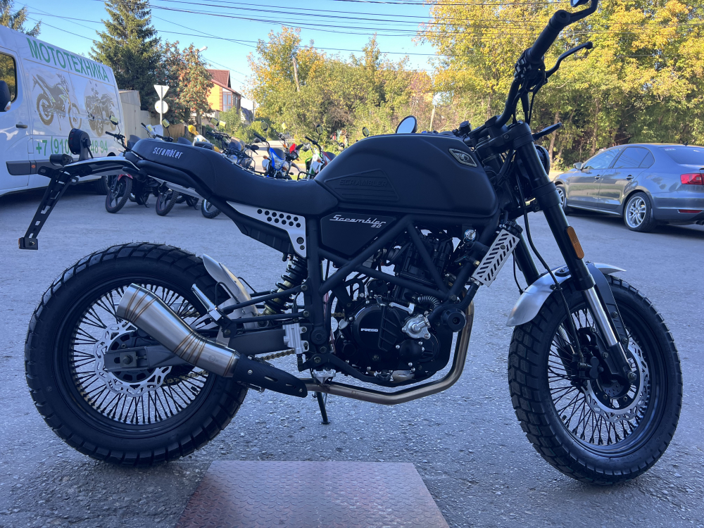 МОТОЦИКЛ FUEGO SCRAMBLER 300 (ЧЕРНЫЙ, 72 СПИЦЫ) МОТОУДАЧА. Магазин мототехники и садового инвентаря в Калуге