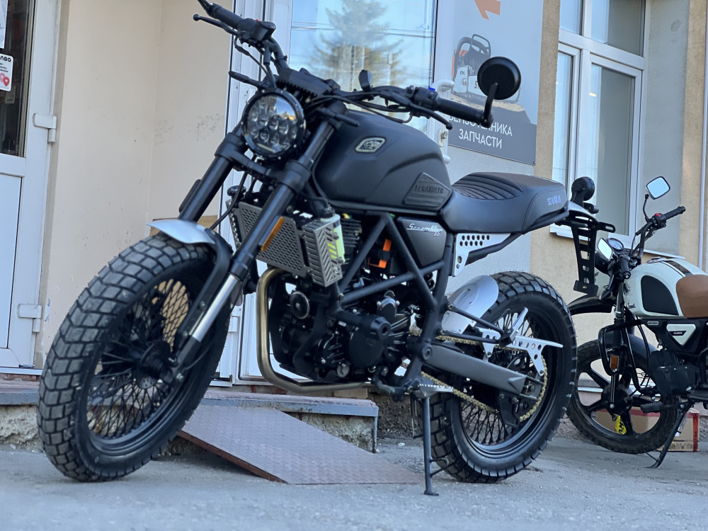 МОТОЦИКЛ FUEGO SCRAMBLER 300 (ЧЕРНЫЙ, 72 СПИЦЫ) МОТОУДАЧА. Магазин мототехники и садового инвентаря в Калуге