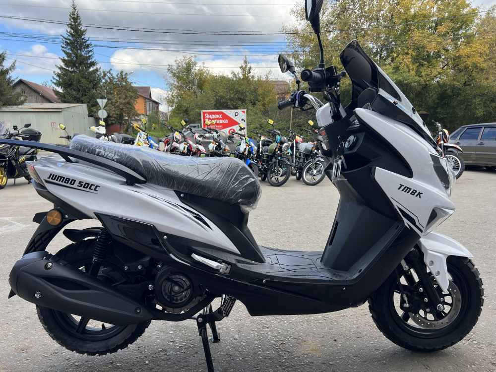 Скутер TMBK SCOOTER JUMBO 50cc (150сс) White Black (Бело-чёрный) МОТОУДАЧА. Магазин мототехники и садового инвентаря в Калуге