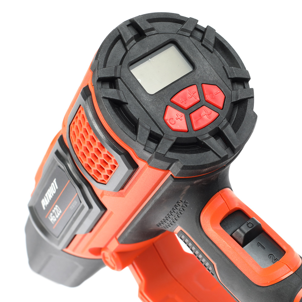 Фен технический PATRIOT HG 220, мощность 2000 Вт; ЖК дисплей, плавная регулировка температуры; стационарное положение; 5 насадок; кейс МОТОУДАЧА. Магазин мототехники и садового инвентаря в Калуге