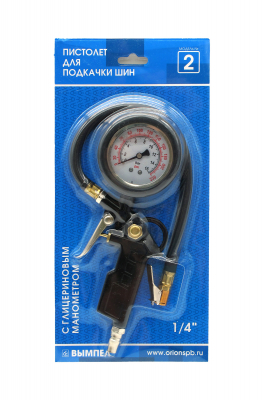 Пистолет для подкачки шин с глицериновым манометром 16bar №2 МОТОУДАЧА. Магазин мототехники и садового инвентаря с доставкой по всей России