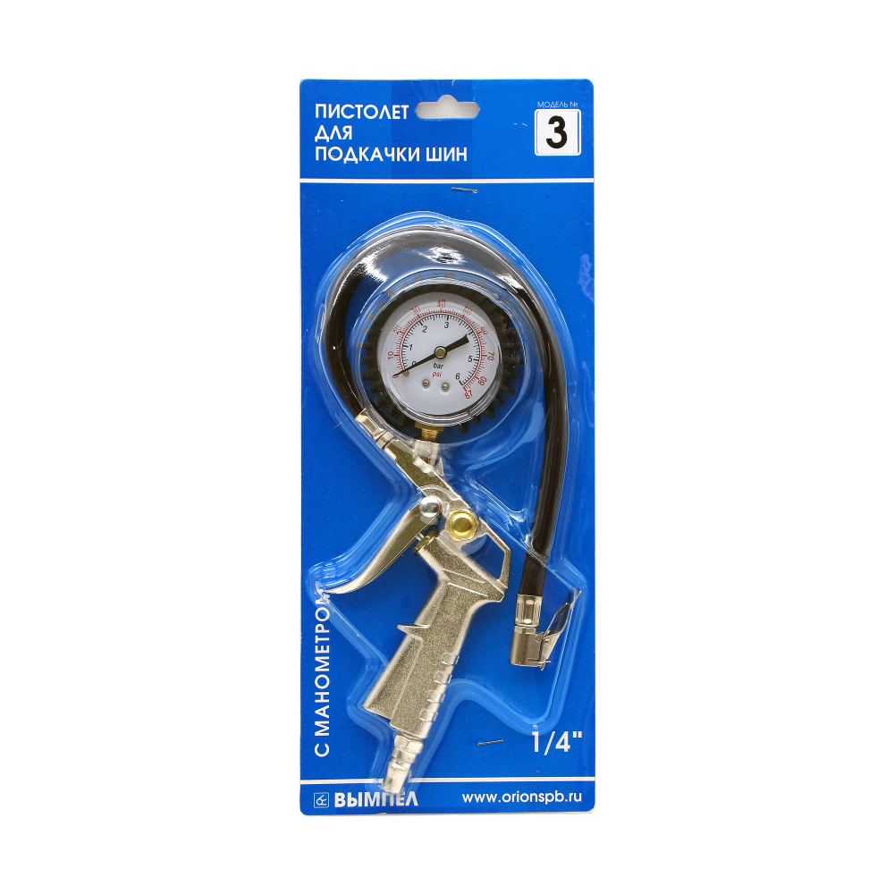 Пистолет для подкачки шин с манометром 6bar  №3 МОТОУДАЧА. Магазин мототехники и садового инвентаря с доставкой по всей России