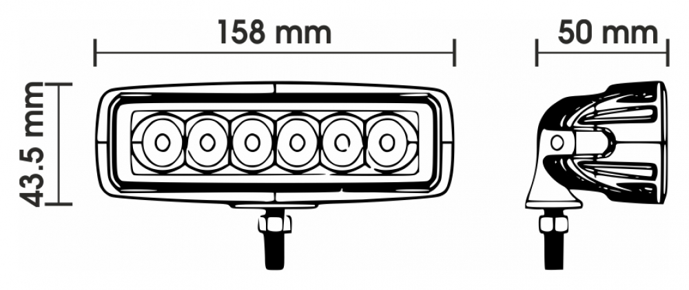 Светодиодная фара WL-118BF (ближний свет, мет. корп. 6 диодов) МОТОУДАЧА. Магазин мототехники и садового инвентаря в Калуге