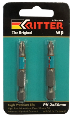 Бита Ritter WP PH 2x70 мм  магнитная (сталь S2) (2 шт. в блистерной упаковке) (500/50/1) МОТОУДАЧА. Магазин мототехники и садового инвентаря с доставкой по всей России
