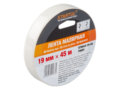 Лента малярная 19ммх45м STARTUL PROFI (ST9043-19-45), белая МОТОУДАЧА. Магазин мототехники и садового инвентаря с доставкой по всей России