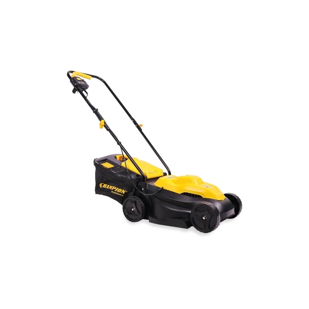 Газонокосилка эл. CHAMPION EM3411 (1 кВт  пласт+ткань 30л  шир.320мм выс.25-65мм, 6,4кг), CHAMPION,  МОТОУДАЧА. Магазин мототехники и садового инвентаря с доставкой по всей России
