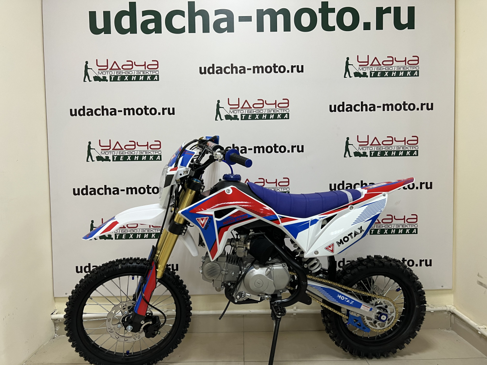 Питбайк MOTAX MX 140 (17/14) черный-белый-синий МОТОУДАЧА. Магазин мототехники и садового инвентаря с доставкой по всей России