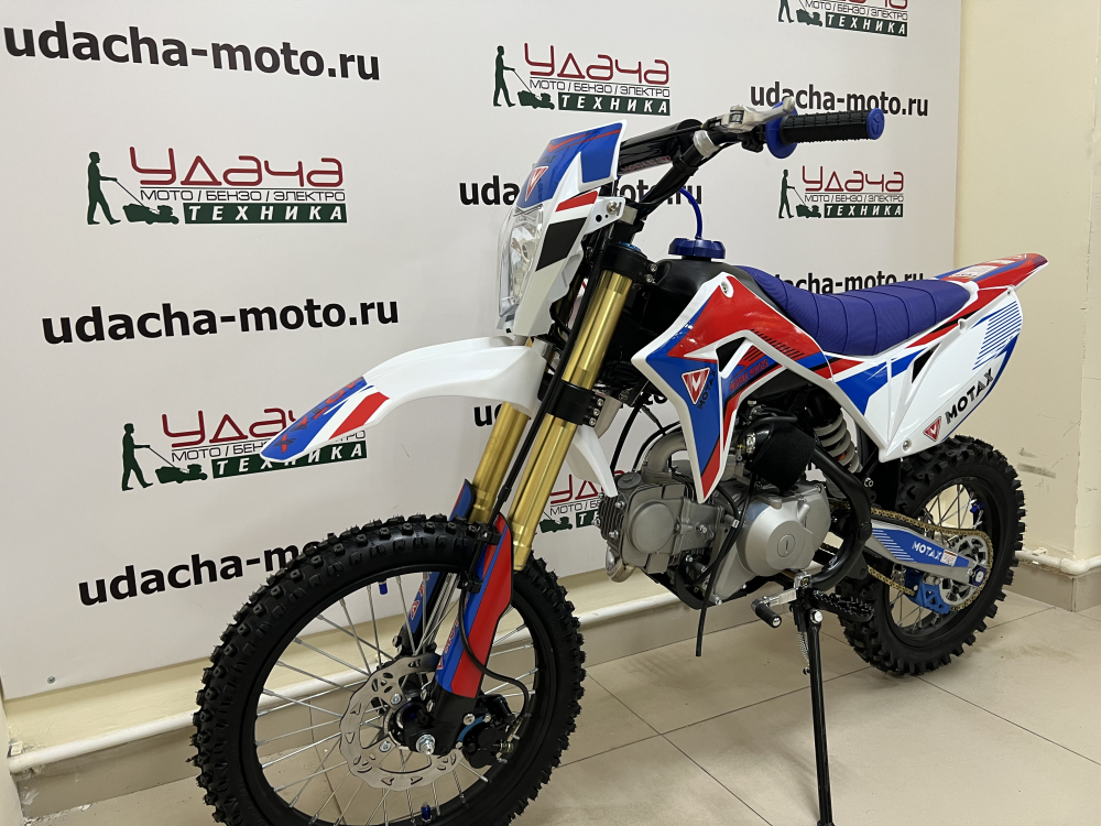 Питбайк MOTAX MX 125 (17/14) черный-белый-синий МОТОУДАЧА. Магазин мототехники и садового инвентаря с доставкой по всей России