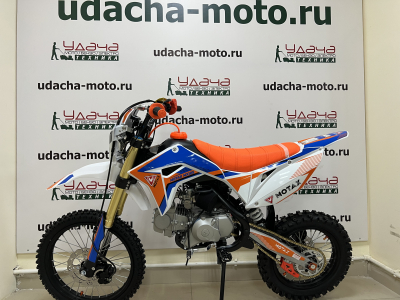 Питбайк MOTAX MX 125 (17/14) черный-белый-оранжевый МОТОУДАЧА. Магазин мототехники и садового инвентаря с доставкой по всей России