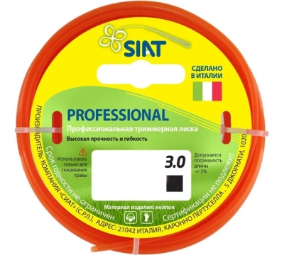 ЛЕСКА PROFESSIONAL SIAT 3.0 КВАДРАТ 10М МОТОУДАЧА. Магазин мототехники и садового инвентаря с доставкой по всей России