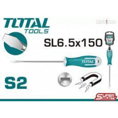 Отвертка шлицевая SL 6,5x150 мм TOTAL INDUSTRIAL (12 шт/кор) МОТОУДАЧА. Магазин мототехники и садового инвентаря с доставкой по всей России