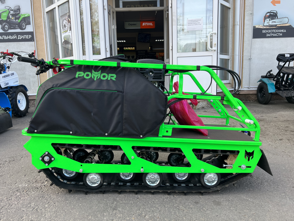 Мотобуксировщик POMOR M 500 NT PRO K15 Салатовый Реверс редуктор Вывод реверса на руль Гидравлически МОТОУДАЧА. Магазин мототехники и садового инвентаря с доставкой по всей России