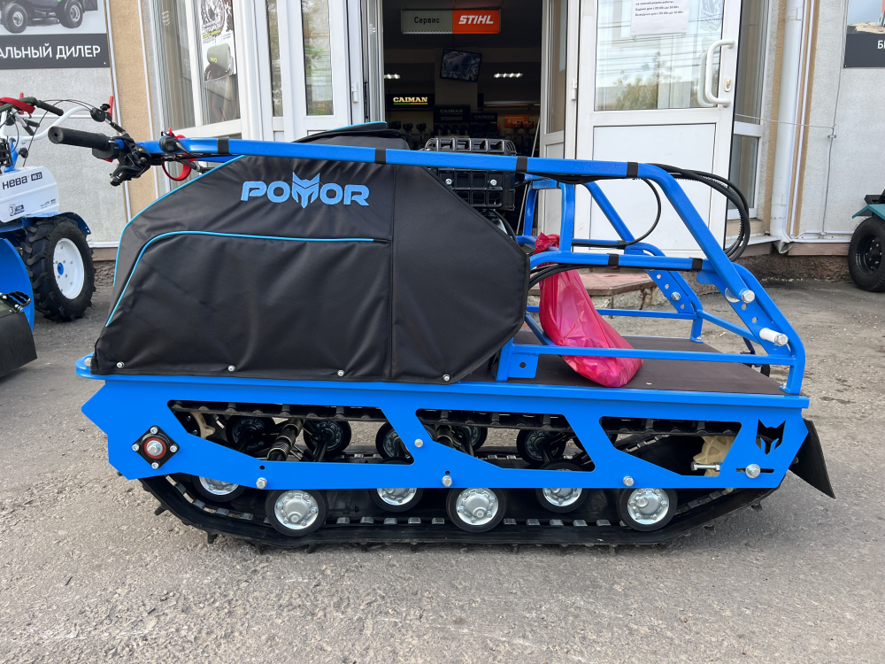 Мотобуксировщик POMOR M 500 NT PRO K18 Небесно-Синий Реверс редуктор Вывод реверса на руль Гидравлич МОТОУДАЧА. Магазин мототехники и садового инвентаря с доставкой по всей России