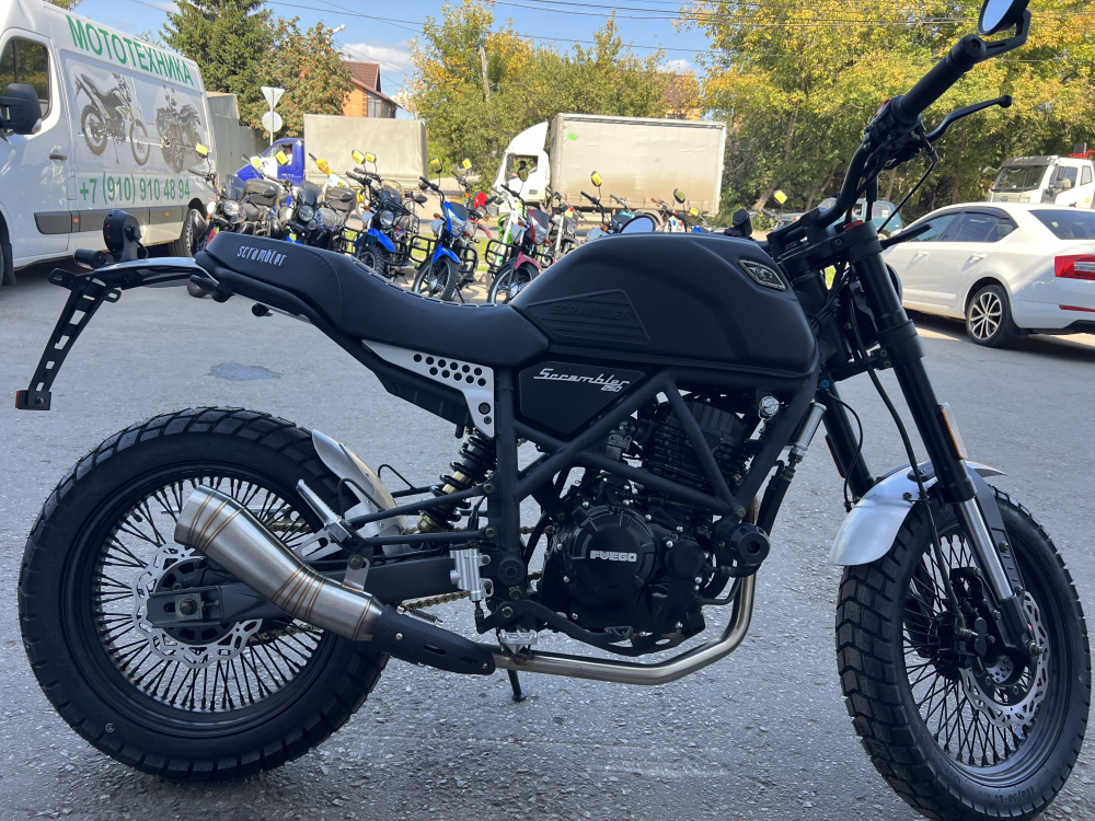 МОТОЦИКЛ FUEGO SCRAMBLER AIR-171 (ЧЕРНЫЙ) МОТОУДАЧА. Магазин мототехники и садового инвентаря с доставкой по всей России