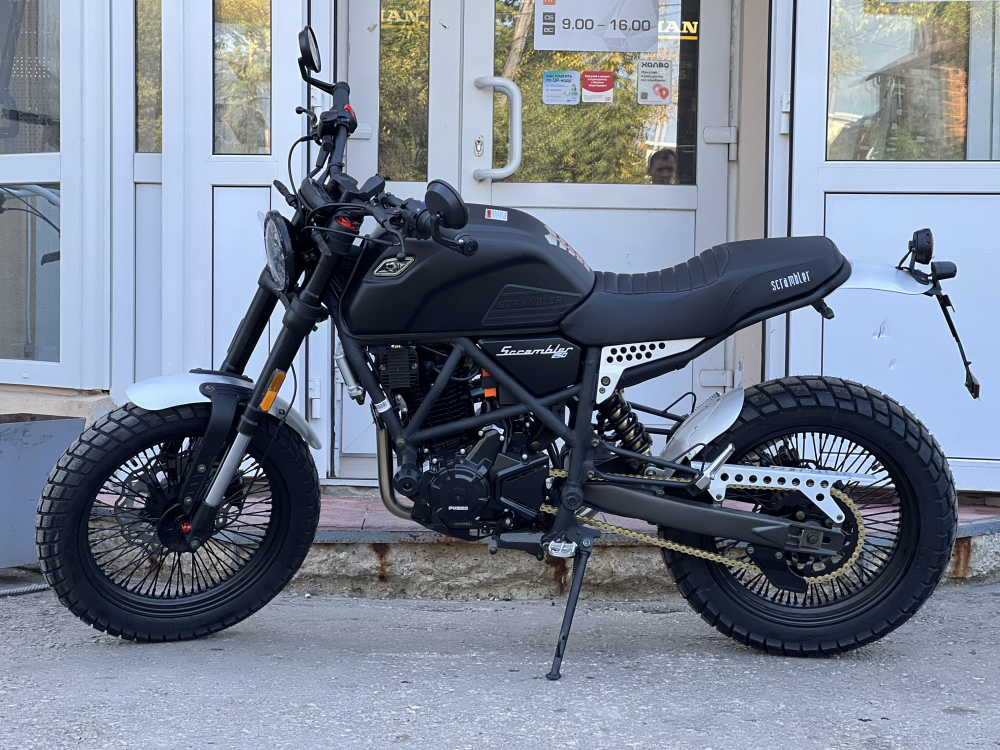 МОТОЦИКЛ FUEGO SCRAMBLER AIR-171 (ЧЕРНЫЙ) МОТОУДАЧА. Магазин мототехники и садового инвентаря с доставкой по всей России
