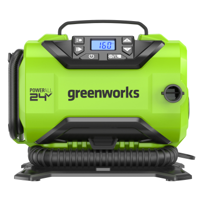 Компрессор автомобильный аккумуляторный Greenworks Арт. 3400807, 24V / 12V (от сети автомобиля), без МОТОУДАЧА. Магазин мототехники и садового инвентаря с доставкой по всей России