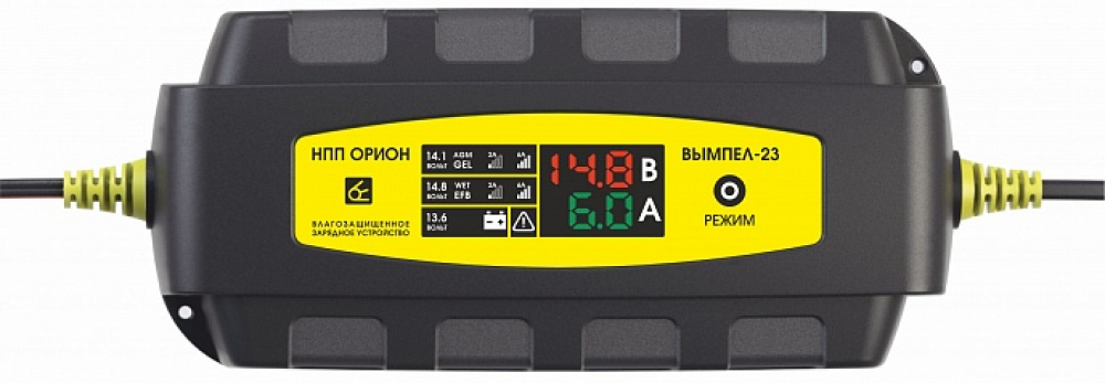ЗУ Вымпел-23(гермет.корпус,2-6А,13.6/14,1/14.8 В) Гелев,AGM,Лодочные,Тяговые.LED индикатор МОТОУДАЧА. Магазин мототехники и садового инвентаря с доставкой по всей России