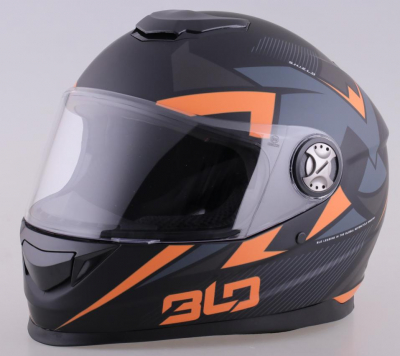 Мотошлем RACER BLD-M62 (XL) черный/оранжевый (9) интеграл, визор МОТОУДАЧА. Магазин мототехники и садового инвентаря с доставкой по всей России