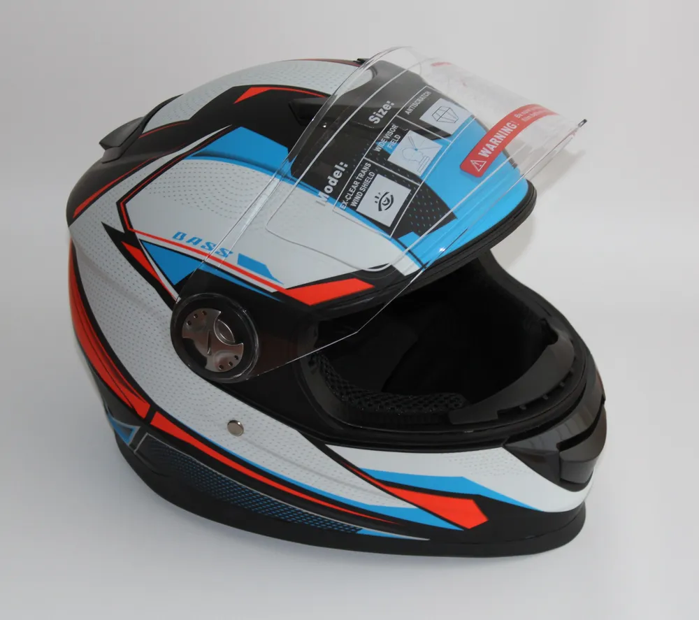 Мотошлем RACER BLD-M62 (XL) черный/синий/белый (9) интеграл, визор МОТОУДАЧА. Магазин мототехники и садового инвентаря с доставкой по всей России